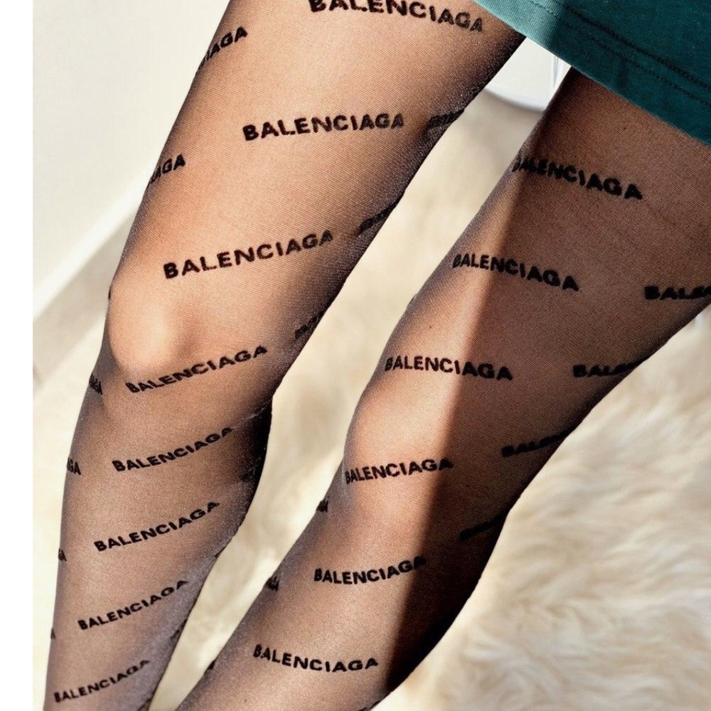 Balenciaga Black Logo Tights